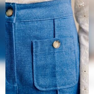 Sezane Denim Cropped Jeans with Pocket Detail